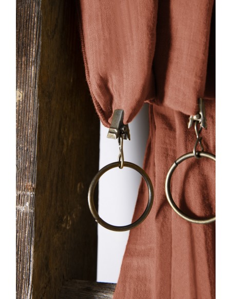 Rideau ajustable + 8 anneaux pince "Gaïa" 140 x 300 cm "Gaze de Coton" l'Effet Papillon