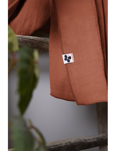 Rideau ajustable + 8 anneaux pince "Gaïa" 140 x 300 cm "Gaze de Coton" l'Effet Papillon