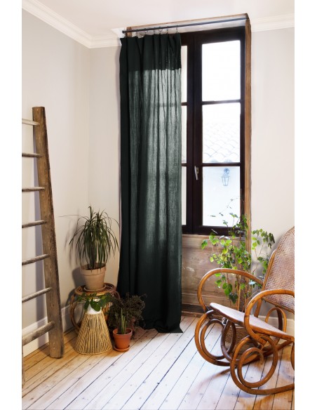 Rideau ajustable + 8 anneaux pince "Gaïa" 140 x 300 cm "Gaze de Coton" l'Effet Papillon