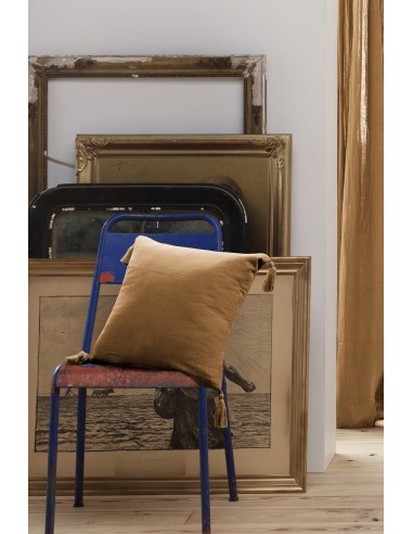 Coussin déhoussable avec pompons...