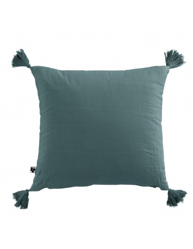 Coussin déhoussable avec pompons...