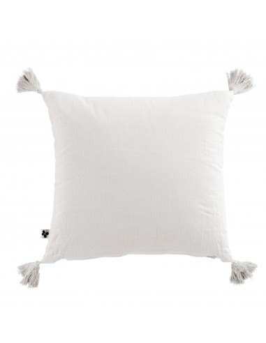 Coussin déhoussable avec pompons...