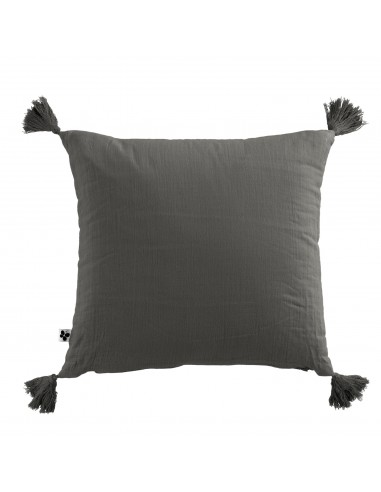 Coussin déhoussable avec pompons...