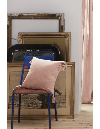 Coussin déhoussable avec pompons...