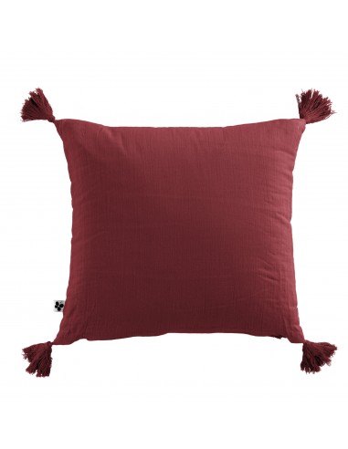 Coussin déhoussable avec pompons...