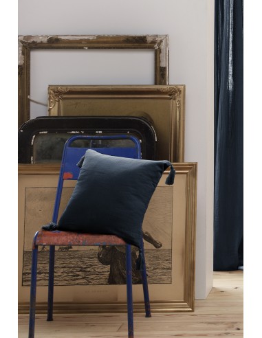 Coussin déhoussable avec pompons...