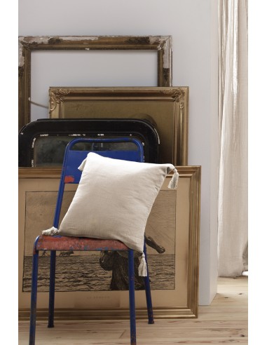 Coussin déhoussable avec pompons...