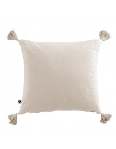 Coussin déhoussable avec pompons...