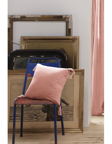 Coussin déhoussable avec pompons...