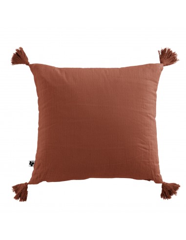 Coussin déhoussable avec pompons...