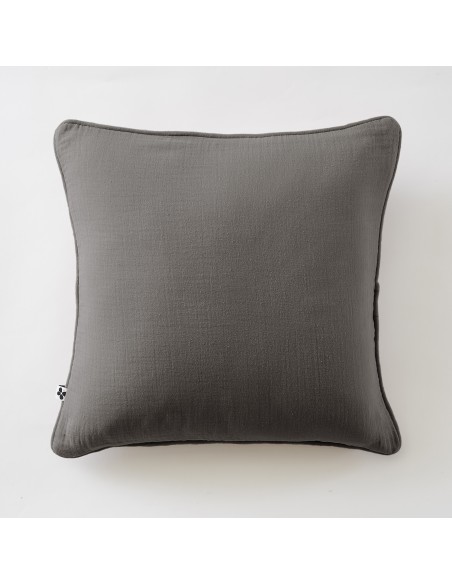 Coussin déhoussable avec passepoil "Gaïa" 45 x 45 cm Gaze de Coton l'Effet Papillon