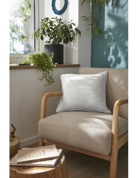 Coussin déhoussable avec passepoil "Gaïa" 45 x 45 cm Gaze de Coton l'Effet Papillon
