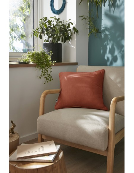 Coussin déhoussable avec passepoil "Gaïa" 45 x 45 cm Gaze de Coton l'Effet Papillon