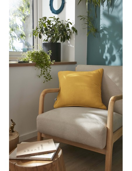 Coussin déhoussable avec passepoil "Gaïa" 45 x 45 cm Gaze de Coton l'Effet Papillon