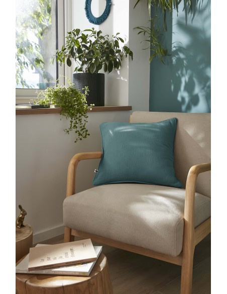 Coussin déhoussable avec passepoil "Gaïa" 45 x 45 cm Gaze de Coton l'Effet Papillon