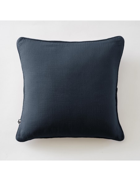 Coussin déhoussable avec passepoil "Gaïa" 45 x 45 cm Gaze de Coton l'Effet Papillon