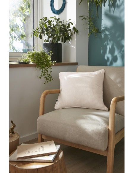 Coussin déhoussable avec passepoil "Gaïa" 45 x 45 cm Gaze de Coton l'Effet Papillon