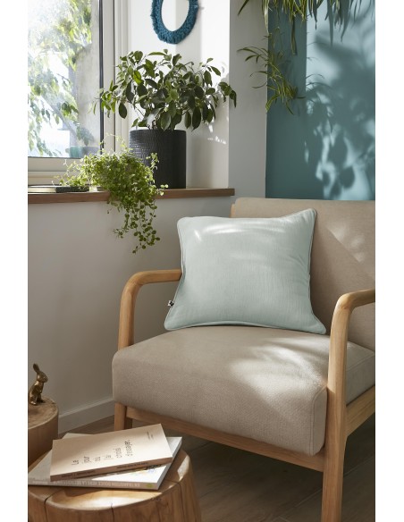 Coussin déhoussable avec passepoil "Gaïa" 45 x 45 cm Gaze de Coton l'Effet Papillon