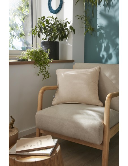 Coussin déhoussable avec passepoil "Gaïa" 45 x 45 cm Gaze de Coton l'Effet Papillon