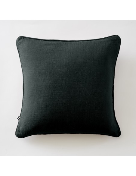 Coussin déhoussable avec passepoil "Gaïa" 45 x 45 cm Gaze de Coton l'Effet Papillon