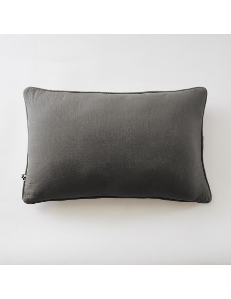 Coussin déhoussable avec passepoil "Gaïa" 40 x 60 cm "Gaze de Coton" l'Effet Papillon