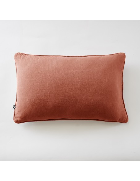 Coussin déhoussable avec passepoil "Gaïa" 40 x 60 cm "Gaze de Coton" l'Effet Papillon