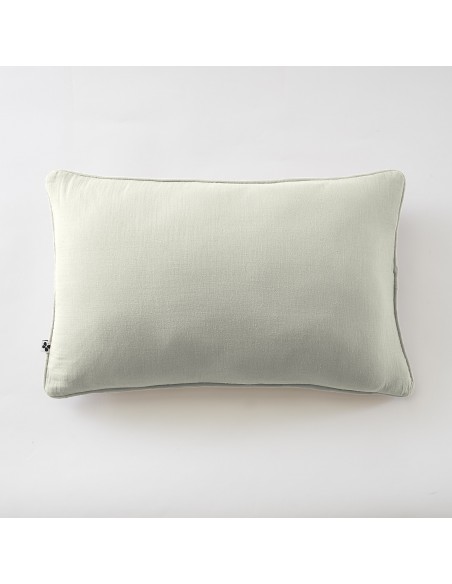 Coussin déhoussable avec passepoil "Gaïa" 40 x 60 cm "Gaze de Coton" l'Effet Papillon