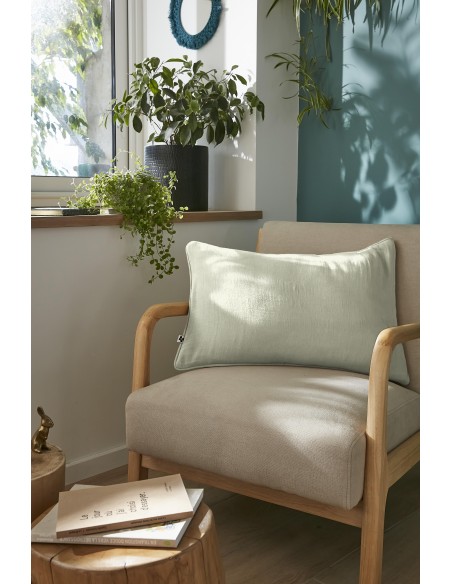 Coussin déhoussable avec passepoil "Gaïa" 40 x 60 cm "Gaze de Coton" l'Effet Papillon