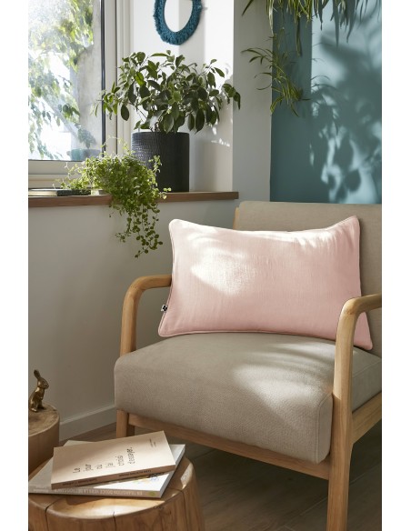 Coussin déhoussable avec passepoil "Gaïa" 40 x 60 cm "Gaze de Coton" l'Effet Papillon