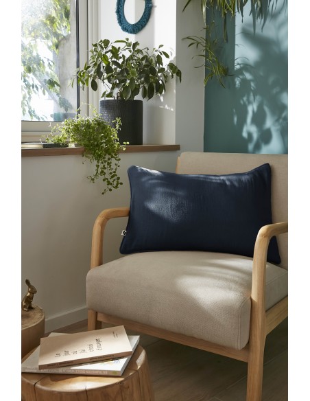 Coussin déhoussable avec passepoil "Gaïa" 40 x 60 cm "Gaze de Coton" l'Effet Papillon