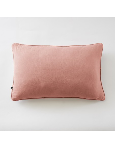 Coussin déhoussable avec passepoil "Gaïa" 40 x 60 cm "Gaze de Coton" l'Effet Papillon