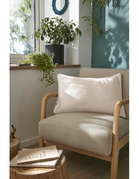 Coussin déhoussable avec passepoil "Gaïa" 40 x 60 cm "Gaze de Coton" l'Effet Papillon