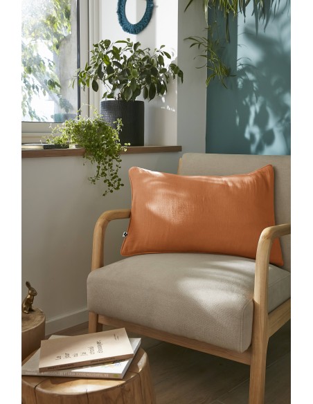 Coussin déhoussable avec passepoil "Gaïa" 40 x 60 cm "Gaze de Coton" l'Effet Papillon