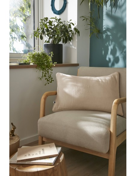 Coussin déhoussable avec passepoil "Gaïa" 40 x 60 cm "Gaze de Coton" l'Effet Papillon