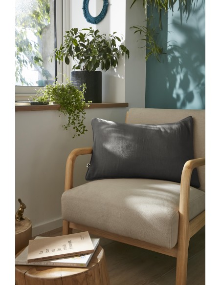 Coussin déhoussable avec passepoil "Gaïa" 40 x 60 cm "Gaze de Coton" l'Effet Papillon