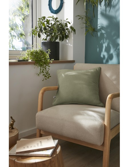 Coussin déhoussable avec passepoil "Gaïa" 40 x 60 cm "Gaze de Coton" l'Effet Papillon