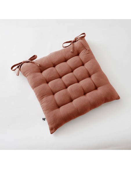 Assise matelassée 16 points "Gaïa" 40 x 40 cm Gaze de Coton l'Effet Papillon