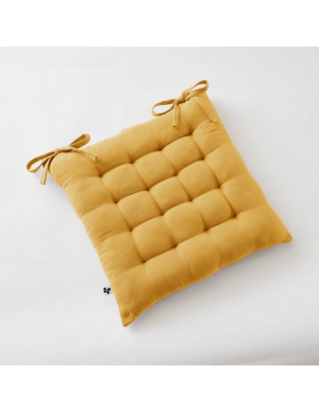 Assise matelassée 16 points "Gaïa" 40 x 40 cm Gaze de Coton l'Effet Papillon