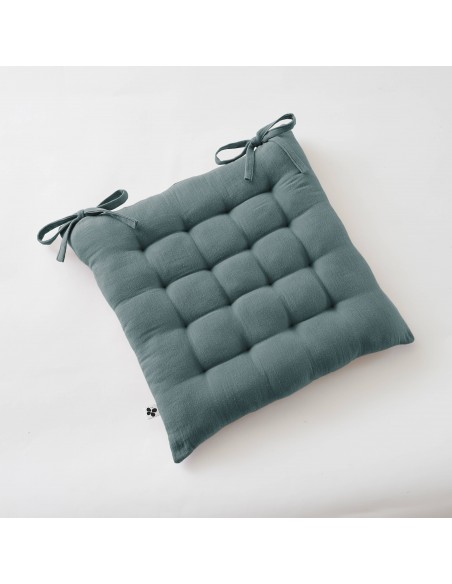 Assise matelassée 16 points "Gaïa" 40 x 40 cm Gaze de Coton l'Effet Papillon