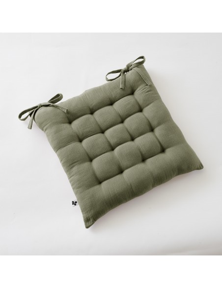 Assise matelassée 16 points "Gaïa" 40 x 40 cm Gaze de Coton l'Effet Papillon