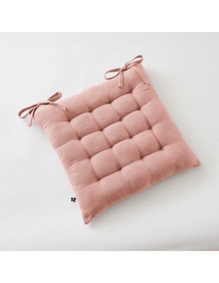 Assise matelassée 16 points "Gaïa" 40 x 40 cm Gaze de Coton l'Effet Papillon