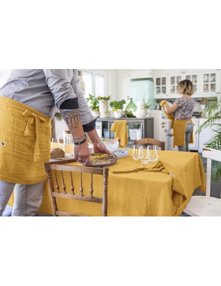 Nappe de table "Gaïa" 150 x 250 cm "Gaze de Coton" l'Effet Papillon