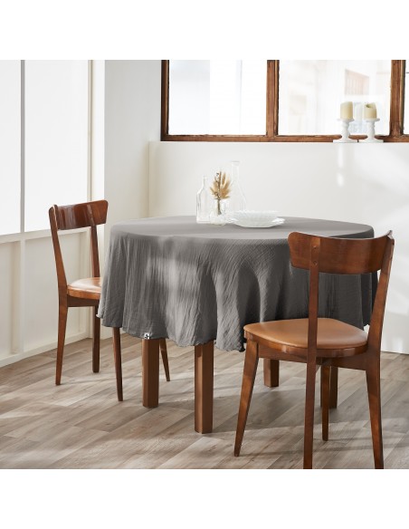 Nappe de table "Gaïa" ronde 180 cm Gaze de Coton l'Effet Papillon