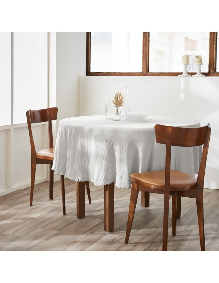 Nappe de table "Gaïa" ronde 180 cm Gaze de Coton l'Effet Papillon