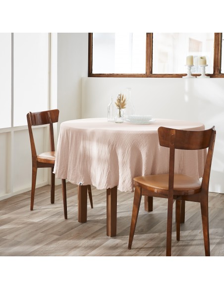 Nappe de table "Gaïa" ronde 180 cm Gaze de Coton l'Effet Papillon