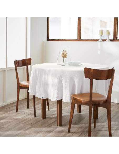 Nappe de table "Gaïa" ronde 180 cm Gaze de Coton l'Effet Papillon