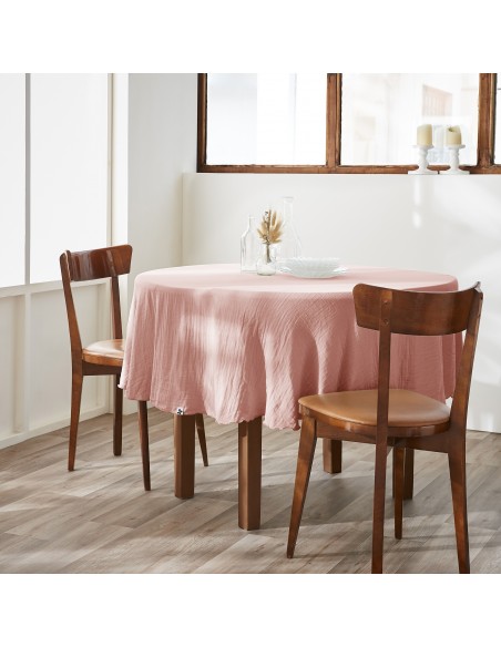 Nappe de table "Gaïa" ronde 180 cm Gaze de Coton l'Effet Papillon
