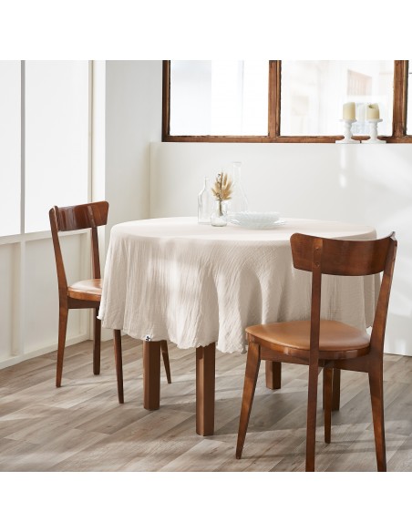 Nappe de table "Gaïa" ronde 180 cm Gaze de Coton l'Effet Papillon