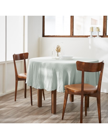 Nappe de table "Gaïa" ronde 180 cm Gaze de Coton l'Effet Papillon