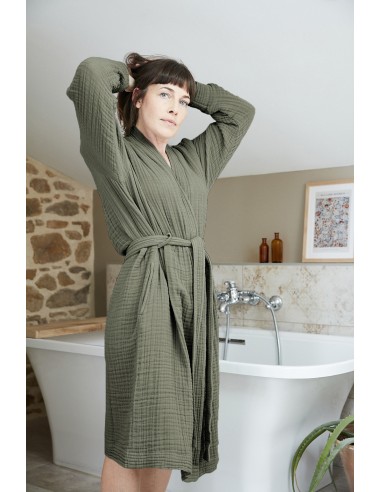 Peignoir kimono mixte Gaze de coton...